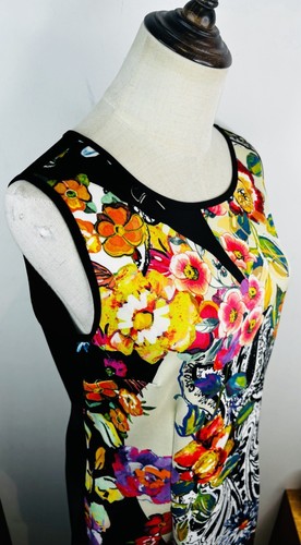 Joseph Ribkoff Floral Bodycon Dress Size AU UK 14 US 12 Sleeveless RRP$279 - Picture 2 of 9