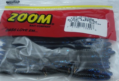 Zoom 006-100 6'' Trick Worm Gummifisch Black Sapphire 20CT