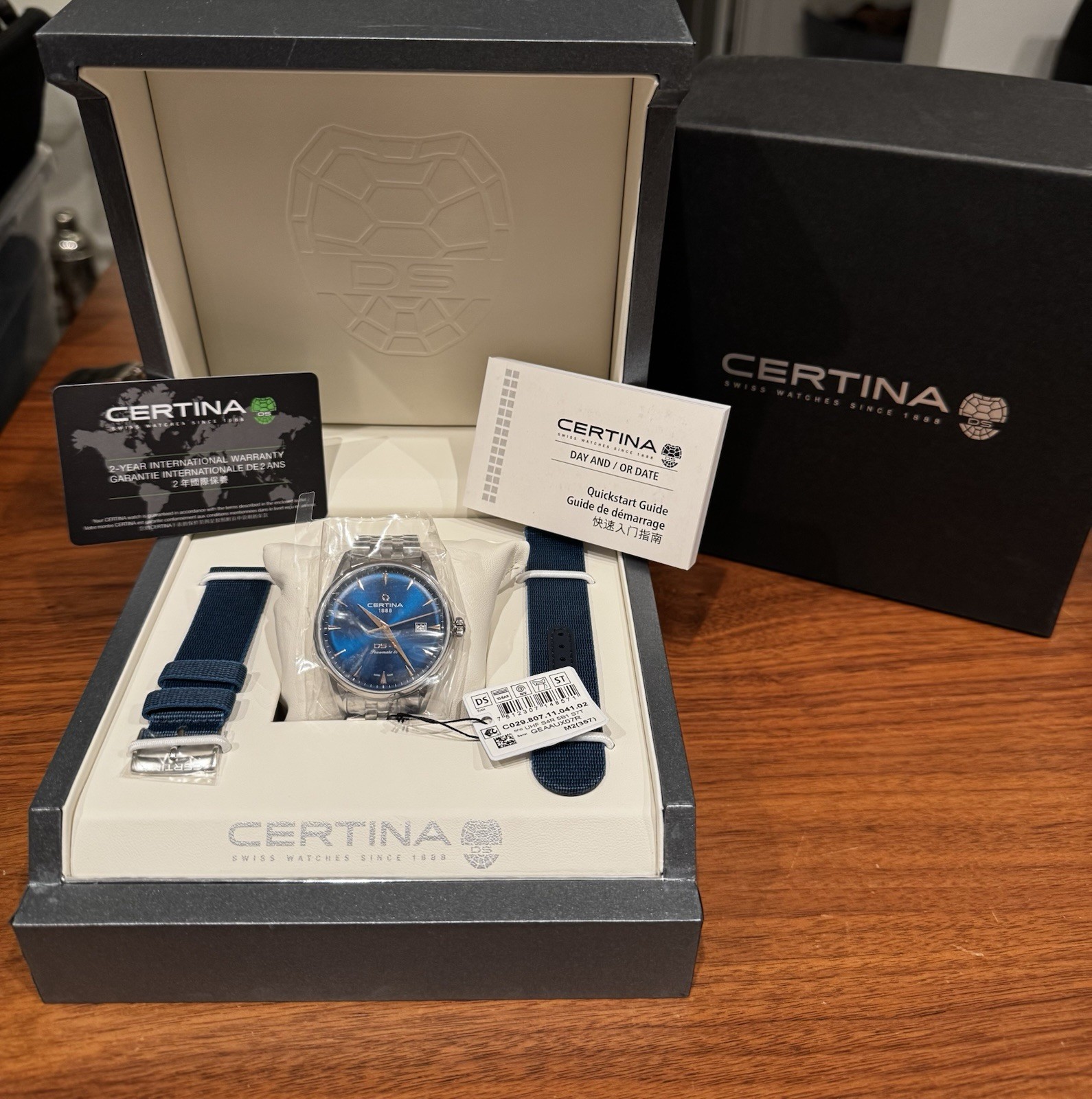 Certina DS-1 Powermatic 80 Automatic Blue Dial 40mm Men's Watch with Box