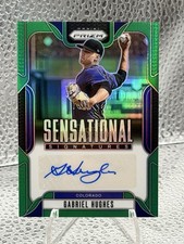 2025 Panini Prizm - Sensational Signatures Gabriel Hughes Green Prizm (AU, RC)