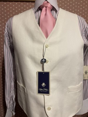 Sean John Classic Linen Vest Xl(44x46) Pants 36x34 Off white/Cream