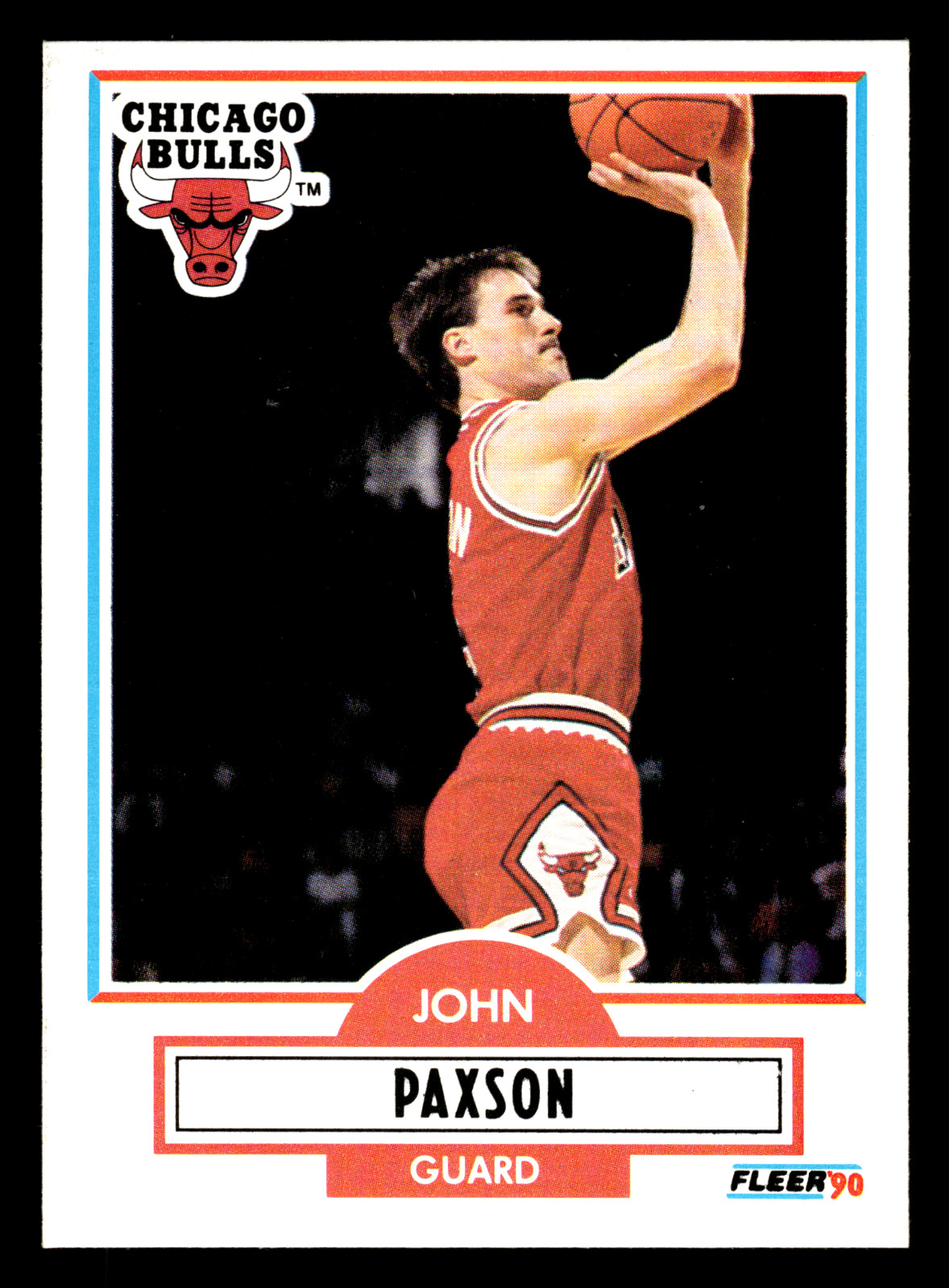 John Paxson 1990-91 Fleer #28 Chicago Bulls NBA Basketball Card