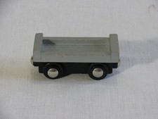 Magnetic Wooden Train Flat Car for Thomas/Brio Track, Grey, Unmarked
