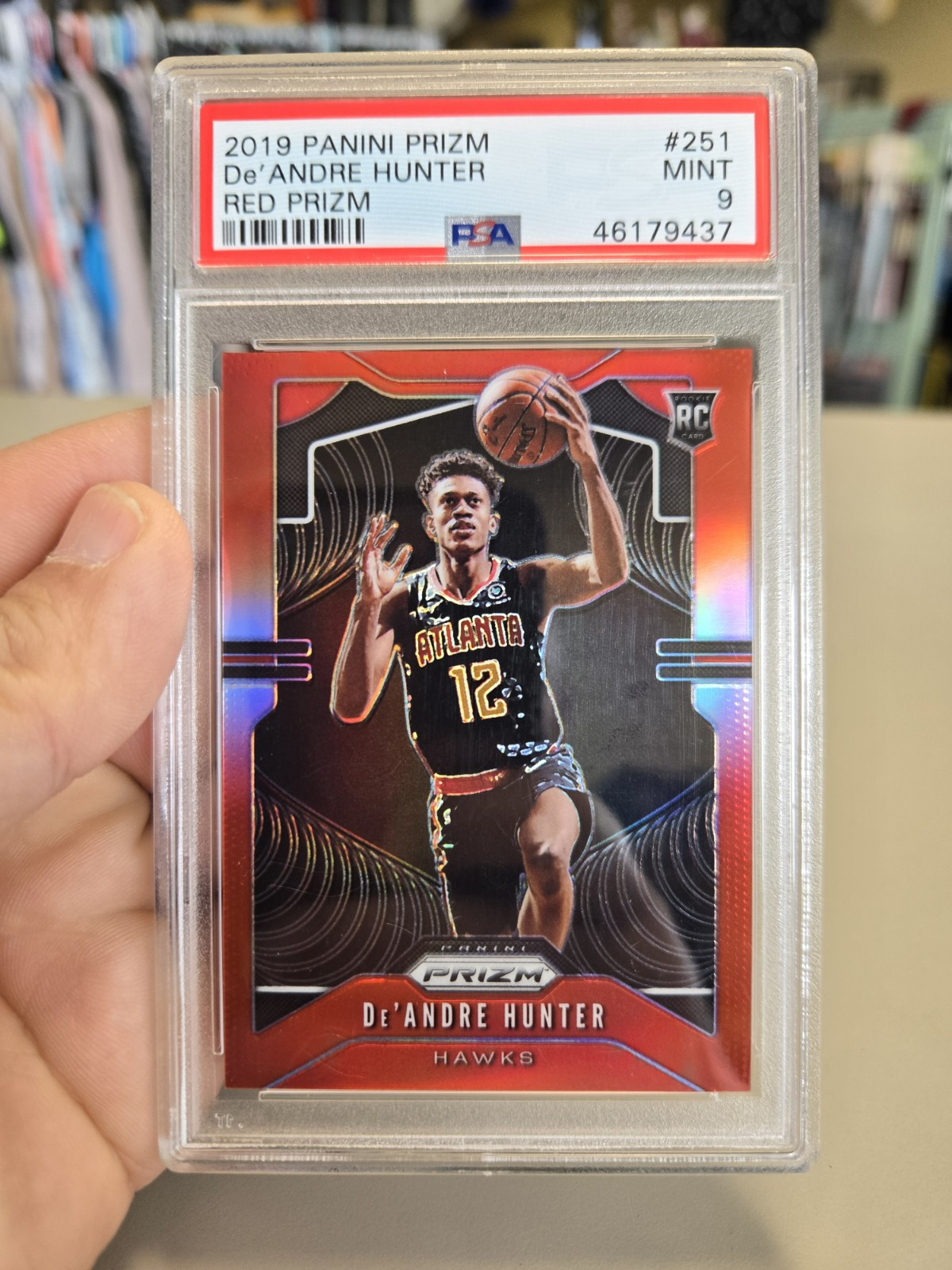 2019 Panini Prizm Red Prizm DeAndre Hunter PSA 9 Number 251 Rc 149/299