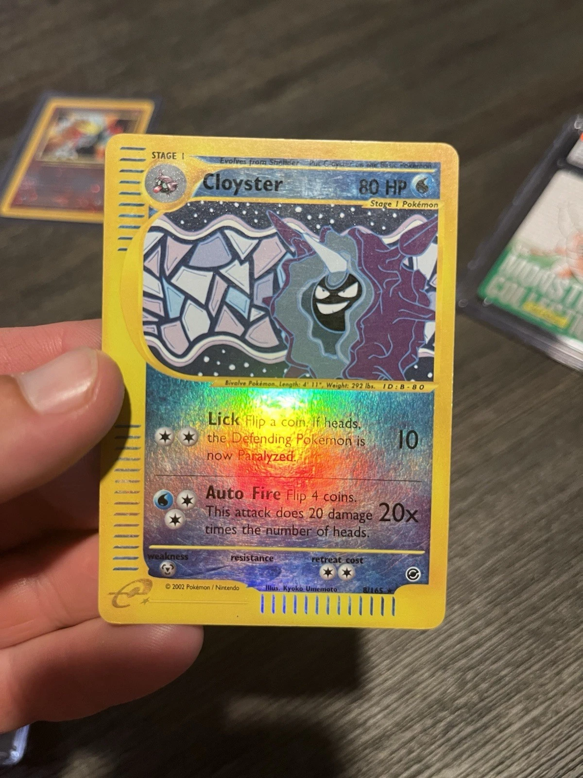 Pokemon Card - Cloyster 8/165 Expedition Base Set Reverse Holo Rare LP