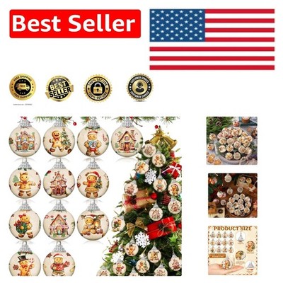 Charming 24 Pcs Gingerbread Man Christmas Ornaments - Vintage Farmhouse Style