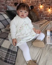 28inch Unfinished Kits Pretty Toddler Girl Reborn Baby Doll Rooted Hair Toy Gift