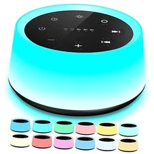  Sound Machine and White Noise Machine with 30 Soothing Sounds with 12 Colors 