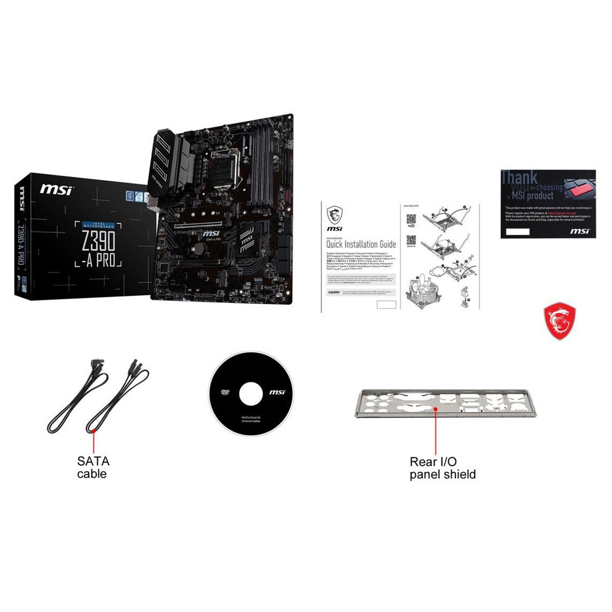 MSI Z390-A PRO LGA 1151 DDR4 300 Series Intel Z390 SATA 6Gb/s ATX