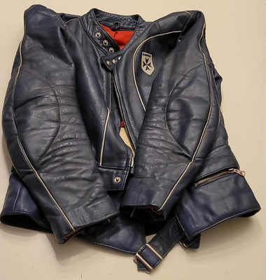 HARRO ドイツ製 ヴィンテージ レザージャケット ボアライナー70s 80s HARRO Vintage 80s Leather Motorcycle JACKET & PANTS Blue • Size S