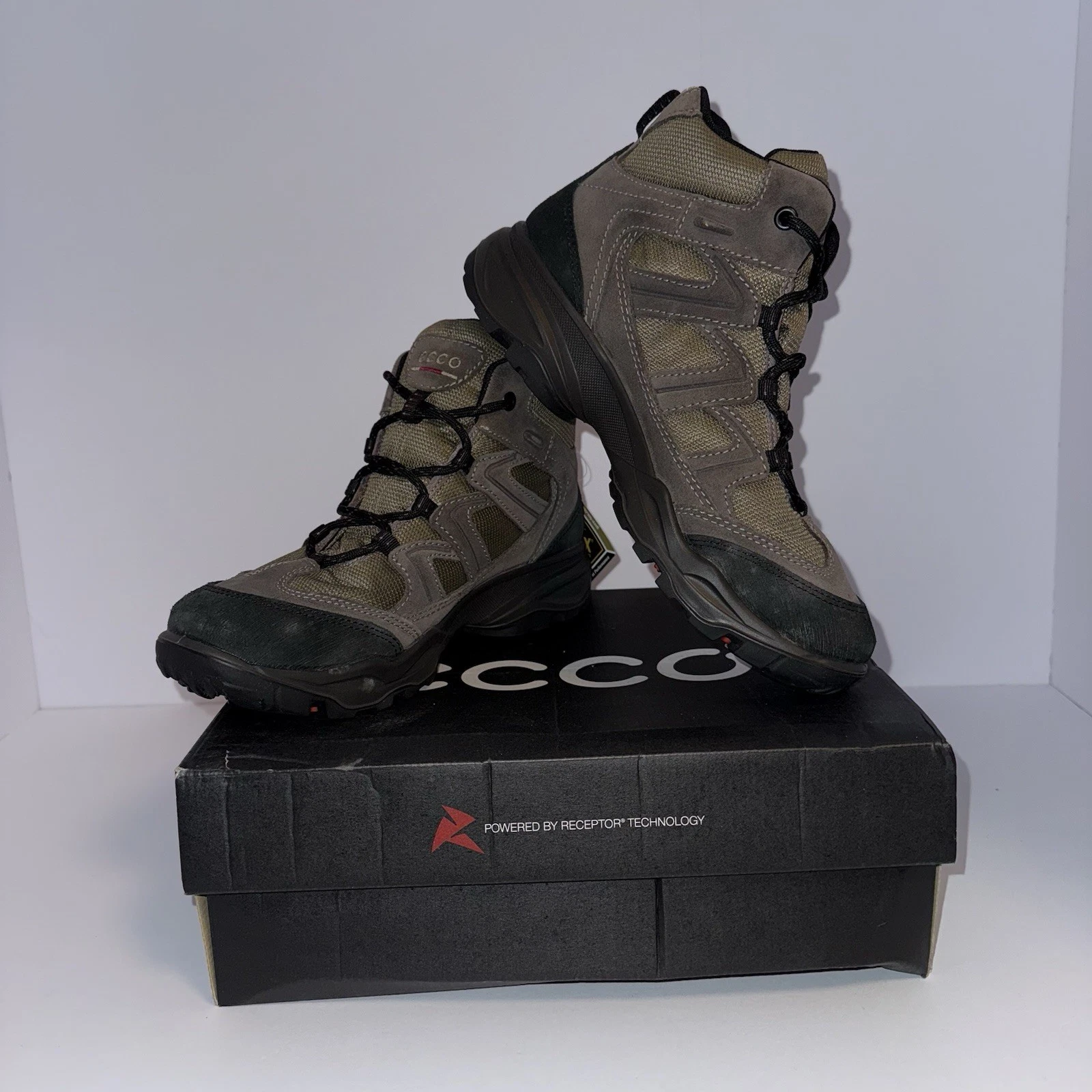 Ecco Rugged Terrain V Kiruna Mid GTX Low Men’s Hiking Boots Warm Grey Size 9.5