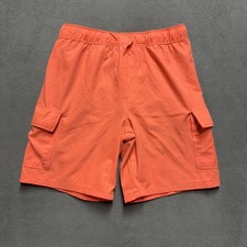 Hurley Swim Shorts Youth XL Orange Lined Elastic Waist Drawstring Beach Cargo