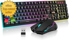 K10 Wireless Gaming Keyboard and Mouse Combo LED Backlit Rechargeable 3800Mah