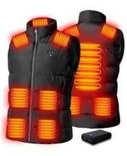 Heated Vest For men With 16000Mah Battery Pack Included Large-X-Large Black