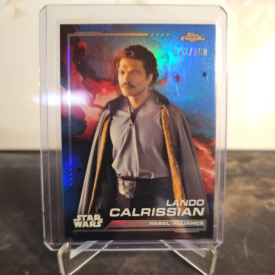 2024 Star Wars Topps Chrome #106 Lando Calrissian Skywalker Blue Refractor #/150 - Image 4 of 4