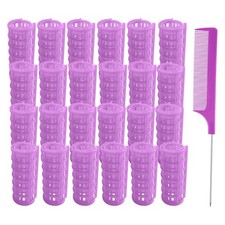 MOODKEY 24PCS Plastic Hair Rollers Set 2.0cm/0.8in Heatless Rollers Hair Curl...