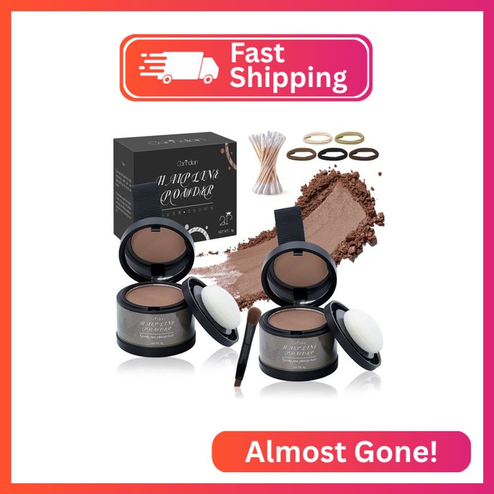 2 Pack Hairline Powder for Women and Men, Used to Root Touch
