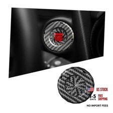 Car Engine Start Stop Button Cover, Carbon Fiber Vehicle Push to Start Button