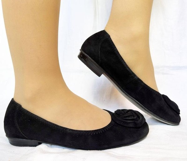 Women Paul Green Heels Black Suede 38.5 #C43B