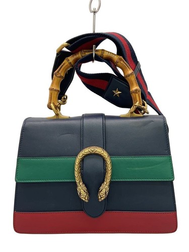 Gucci Handbag Duonysus Bamboo Leather Blu Used