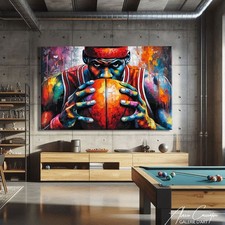 Basketball Wall Art Canvas Framed Colorful Pop Art Print Modern Wall Decor Room