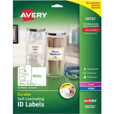 Avery Easy Align Self-Laminating ID Labels 00752