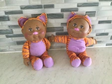 TWO CABBAGE PATCH KIDS CUTIES 9" TALLULAH TIGER ZOO CUTIE DOLLS