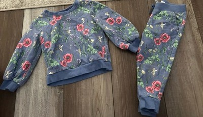 Janie and Jack Disney Tinker Bell  Floral Sweatshirt and Sweatpants Size 2T