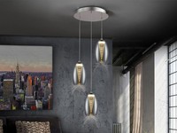 Pendelleuchte Deckenlampe Design Lampe Deckenleuchte Led Modern Nebula Glas 3Er