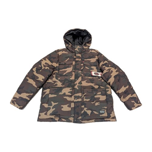 Levi's Strauss Full-Zip Snap Quilted Hooded Parka Coat Camo Mens Sz X-Large NWT - Picture 1 of 15