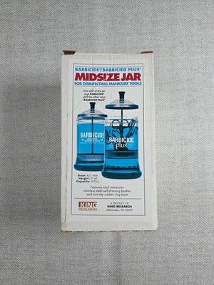 Vintage King Research ''Barbicide'' Disinfecting Jar - Midsize 21 fl oz Never Used