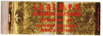 Matchbook Cover L.E. & C.M.P.A Job Insurance Headquarters Detroit MI