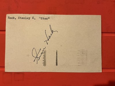 Stan Hack MLB: 1932 Chicago Cubs  Autograph postcard    