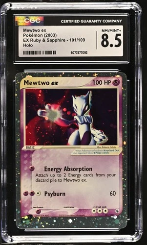 CGC 8.5 Mewtwo ex 2003 EX Ruby & Sapphire 101/109 Holo Pokemon Card