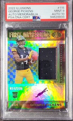 George Pickens 2022 Illusions Jersey #14/299 Auto Rookie Patch PSA 9 10 POP 1/1