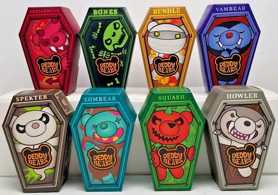 DEDDY BEARS Plush in Coffin 5 inch INNOV8 CREATIVE ACADEMY LTD Series 1 NEW