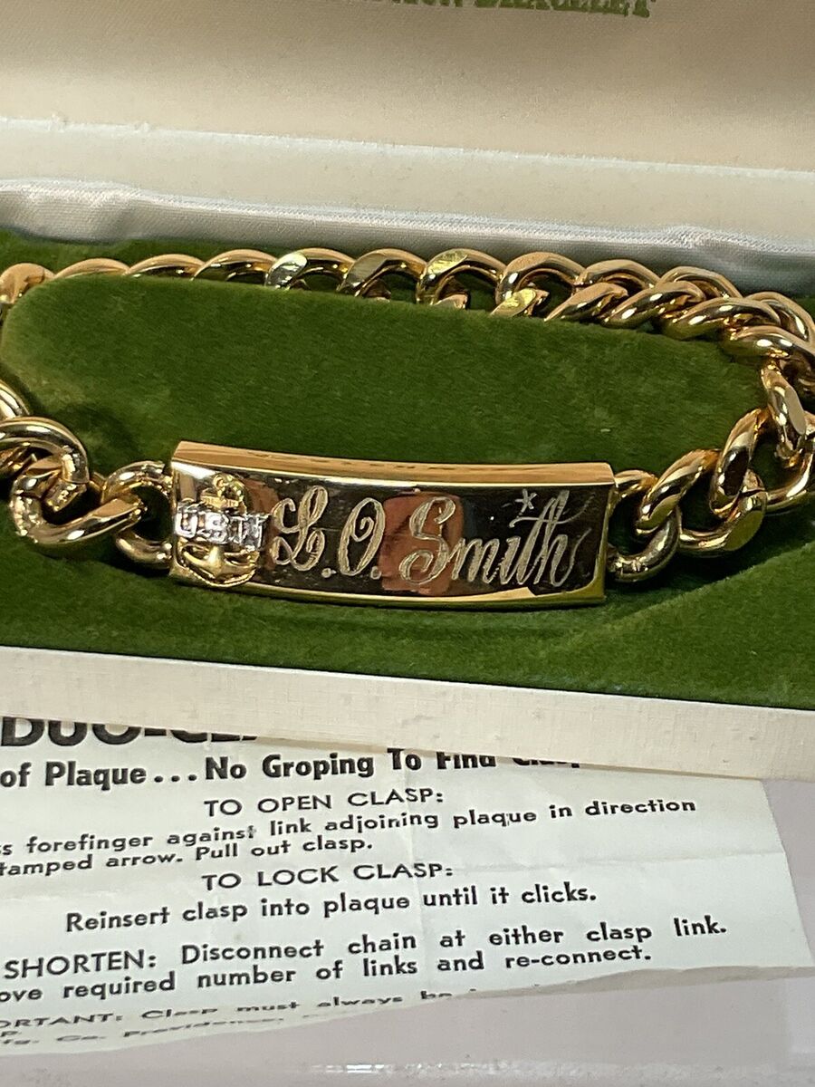 1960's Vietnam War US Navy Gold Plated ID Bracelet 1960's Vietnam War US Navy Gold Plated ID Bracelet