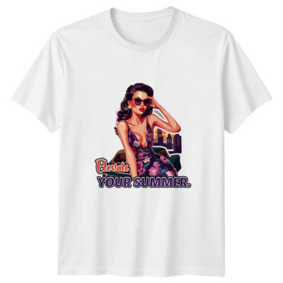 Elevate Your Summer T-Shirt Retro Woman Sommer Tee