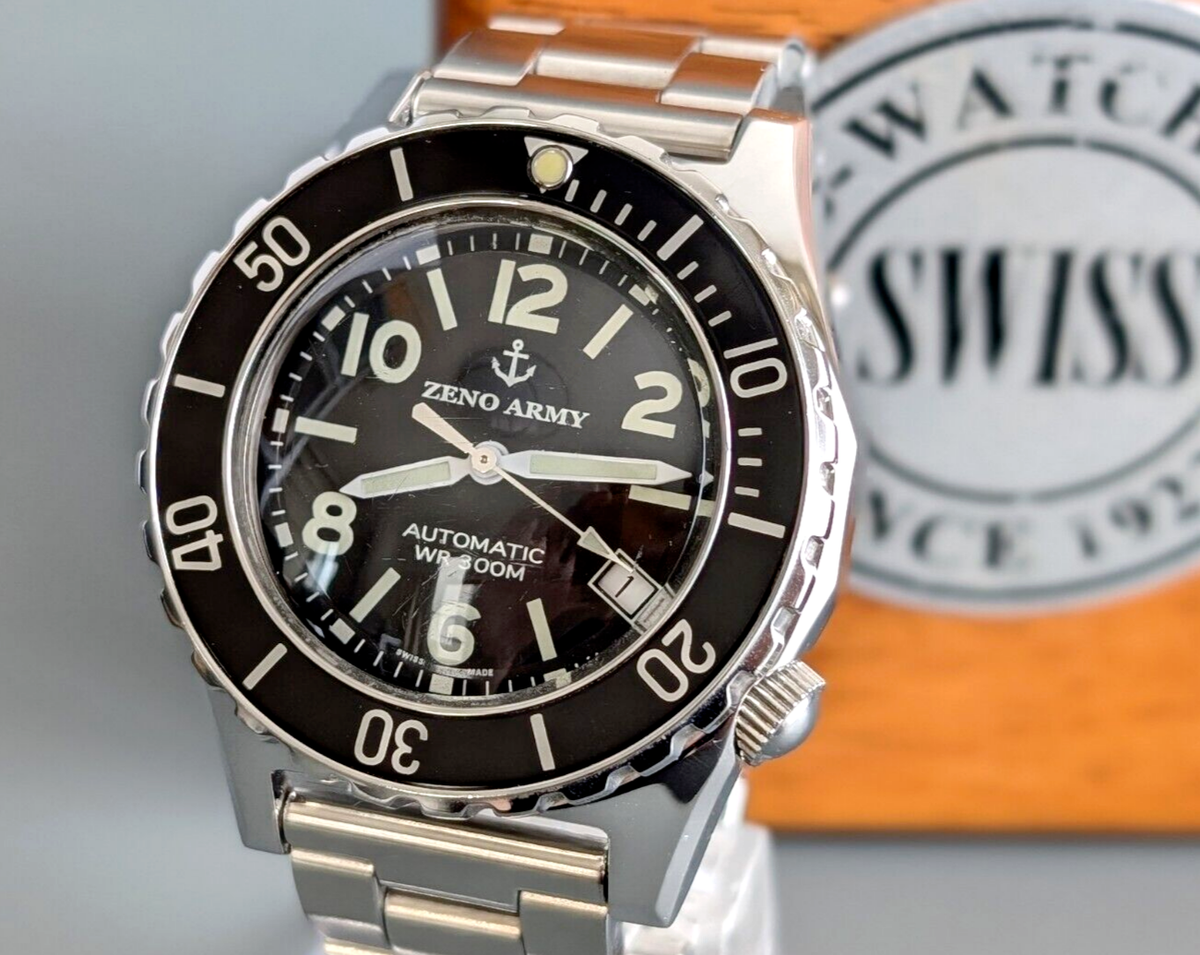 Zeno Military Army Ref.485 ETA 2846 Black Dial Automatic Men