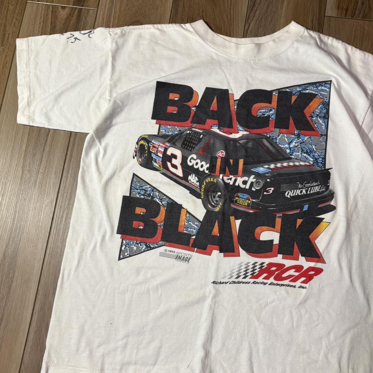 1993 Dale Earnhardt #3 Black NASCAR T-Shirt Autographed Remake NH19782