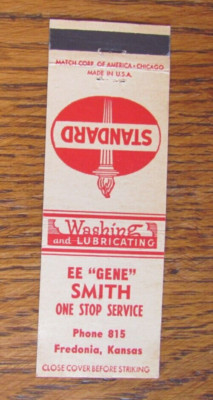 ED SMITH STANDARD GAS STATION MATCHBOOK COVER: FREDONIA, KANSAS MATCHCOVER -B22