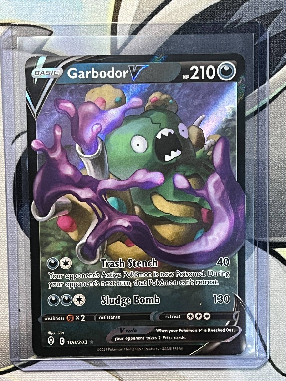 Pokemon Tcg Garbodor V 100/203 Evolving Skies NM/M