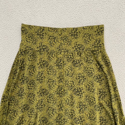 Cut Loose Skirt Womens Small A-Line Stretch Floral Leaf Print Green Comfy - Picture 9 of 12