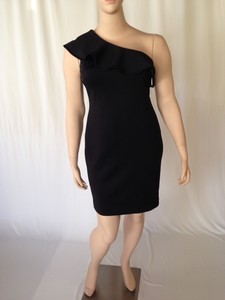 calvin klein ruffle shoulder dress