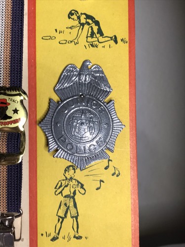 Vintage Dick Tracy Detective Kit ~ De Luxe Brand ~ Suspenders Badge Whistle - Picture 4 of 19
