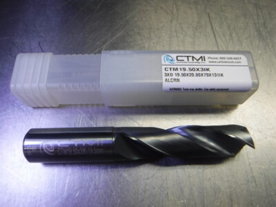CTMI 19.50mm Coolant Thru Carbide Drill 3xd 19.50x20.00x79x131IK ALCRN (LOC1073C