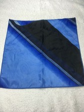 MENS POCKET SQUARE 10" X 10" BLACK AND BLUE