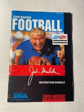 John Madden Football Super Nintendo SNES Instruction Booklet ONLY
