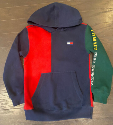Tommy Hilfiger boys pullover sweatshirt hoodie red/green long 