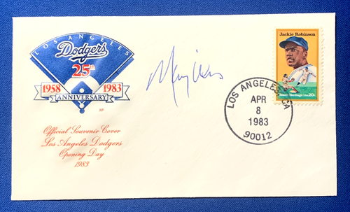 Maury Wills Signed FDC 25th Anniversary LA DODGERS OPENING DAY 1983 PSA - Picture 1 of 4